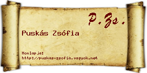 Puskás Zsófia névjegykártya