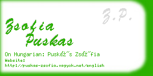 zsofia puskas business card